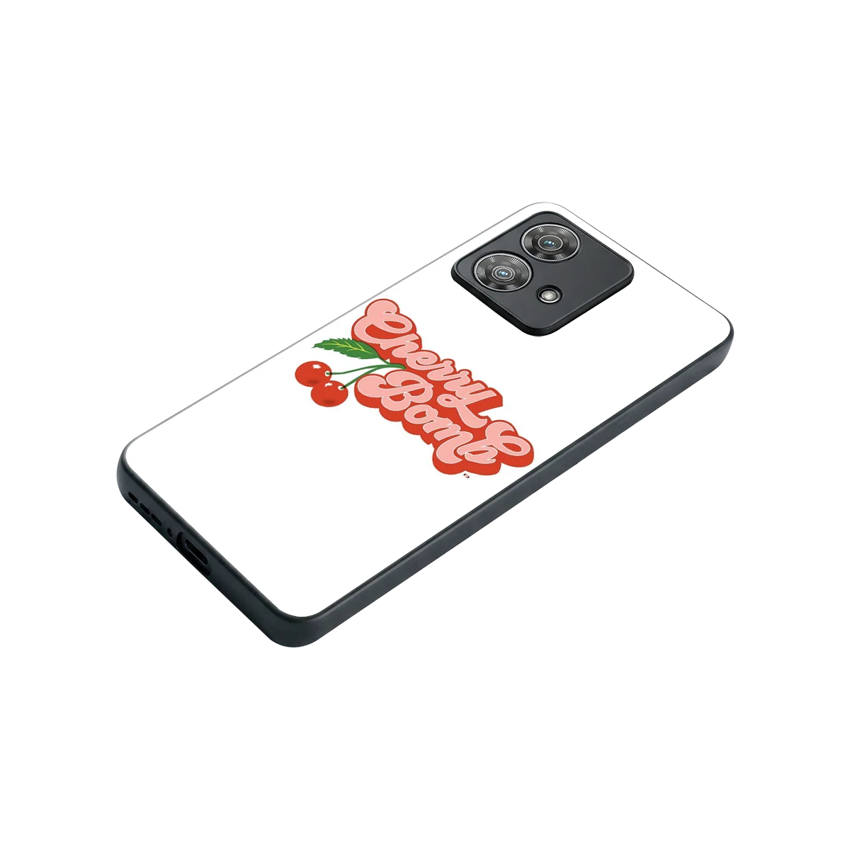 Cherry Bomb stylish phone case for motorola edge 40 neo 5g | glossy glass and slim fit