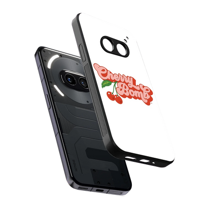 Cherry Bomb sleek nothing phone 2a cover with tempered glass back and TPU edges