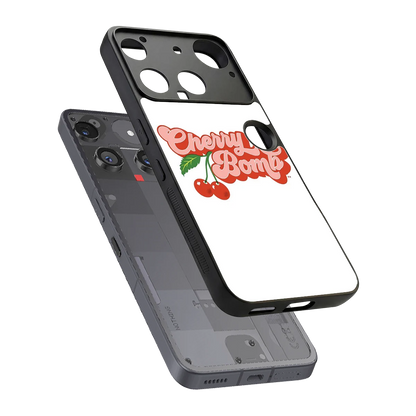 Cherry Bomb sleek nothing phone 3 cover with tempered glass back and TPU edges