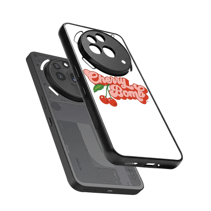 Cherry Bomb sleek nothing phone 3a pro cover with tempered glass back and TPU edges