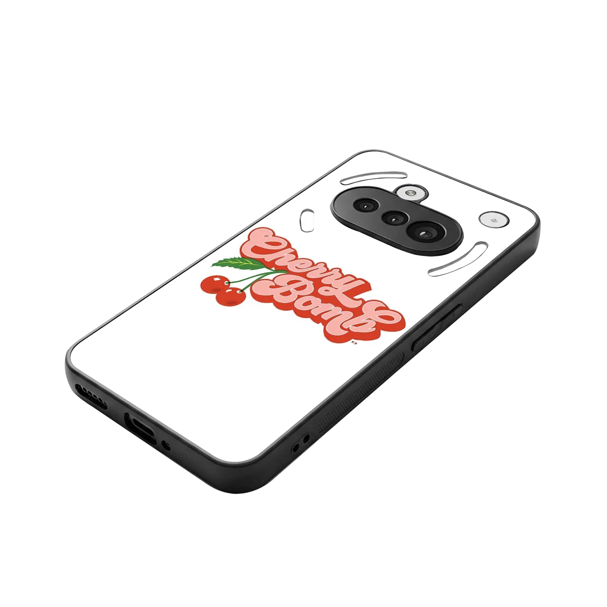 Cherry Bomb stylish phone case for nothing phone 3a | glossy glass and slim fit