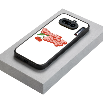 Cherry Bomb stylish phone case for nothing phone 4a | glossy glass and slim fit