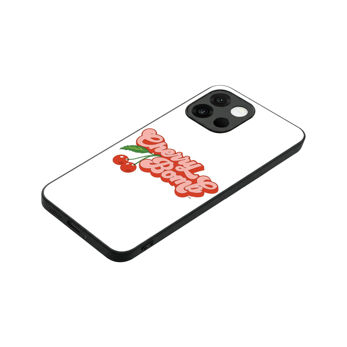 Cherry Bomb stylish phone case for oneplus 13s | glossy glass and slim fit