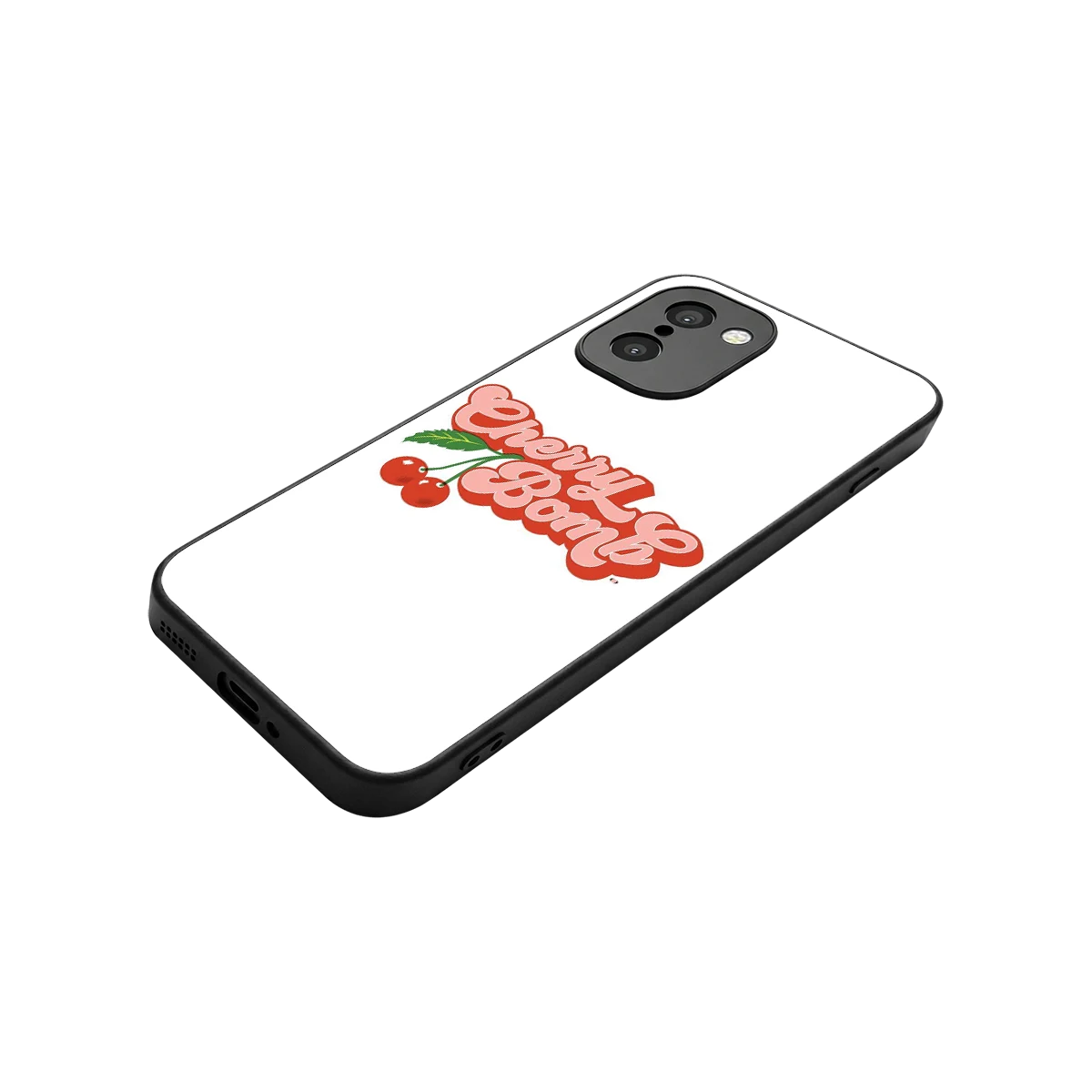 Cherry Bomb stylish phone case for oneplus 15r | glossy glass and slim fit