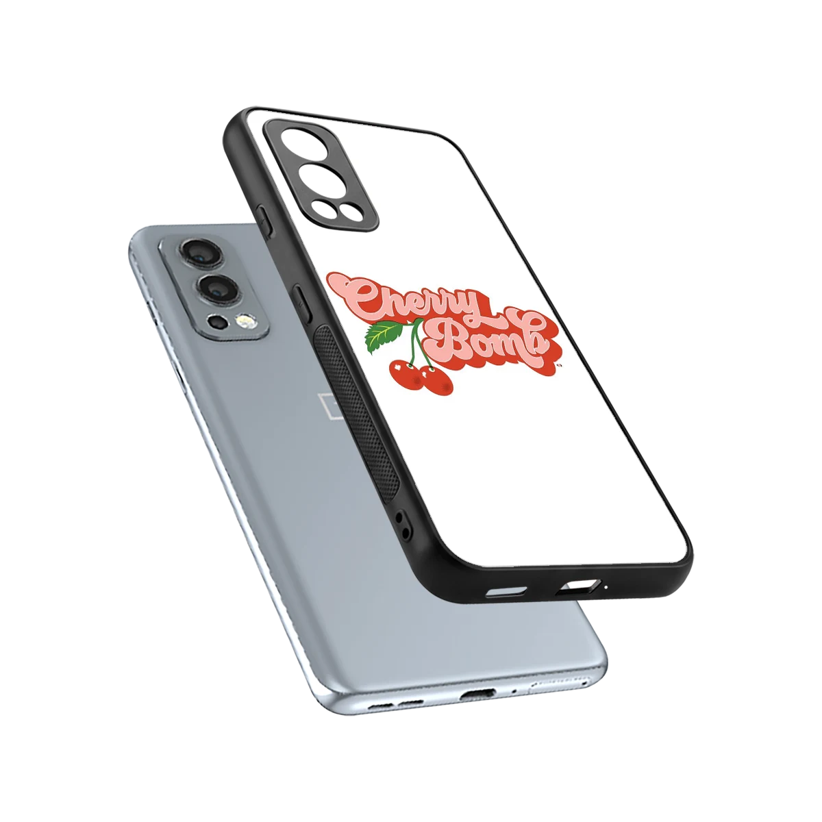 Cherry Bomb sleek oneplus nord 2 cover with tempered glass back and TPU edges