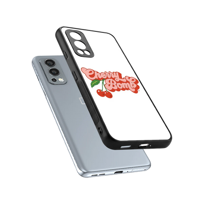 Cherry Bomb sleek oneplus nord 2 cover with tempered glass back and TPU edges