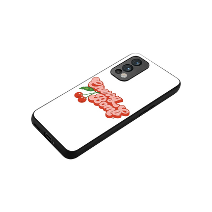 Cherry Bomb stylish phone case for oneplus nord 2 | glossy glass and slim fit