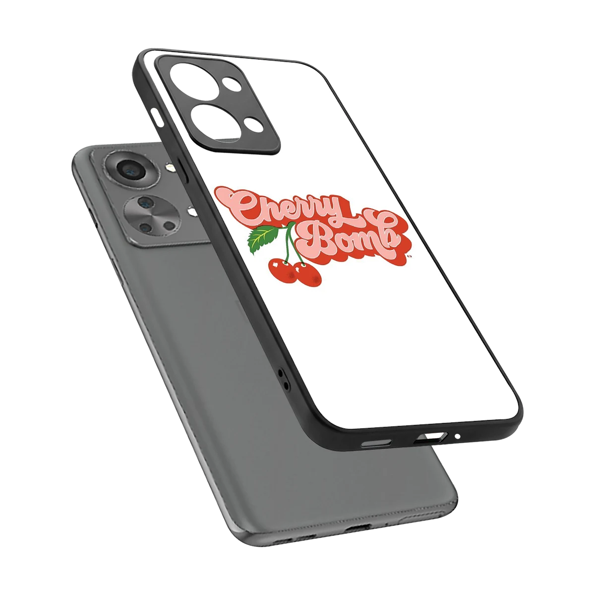 Cherry Bomb sleek oneplus nord 2t cover with tempered glass back and TPU edges