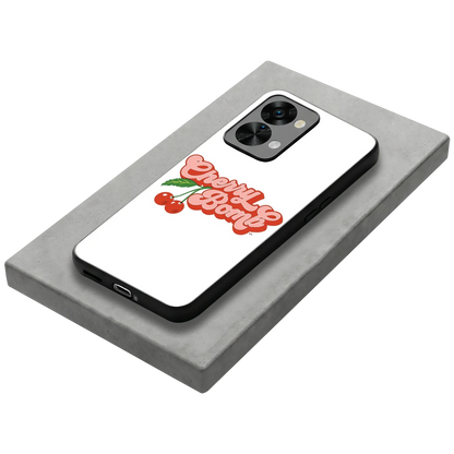 Cherry Bomb stylish phone case for oneplus nord 2t | glossy glass and slim fit