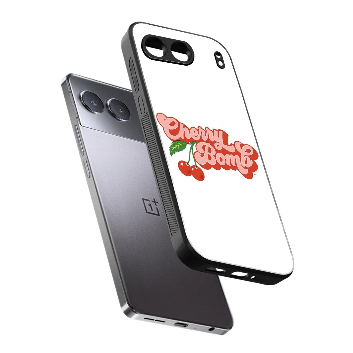 Cherry Bomb sleek oneplus nord 4 cover with tempered glass back and TPU edges
