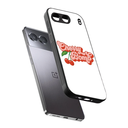 Cherry Bomb sleek oneplus nord 4 cover with tempered glass back and TPU edges