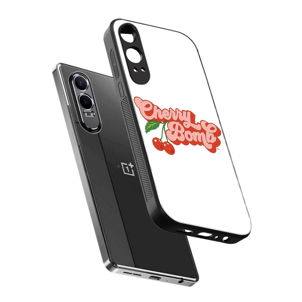 Cherry Bomb sleek oneplus nord ce 4 lite cover with tempered glass back and TPU edges