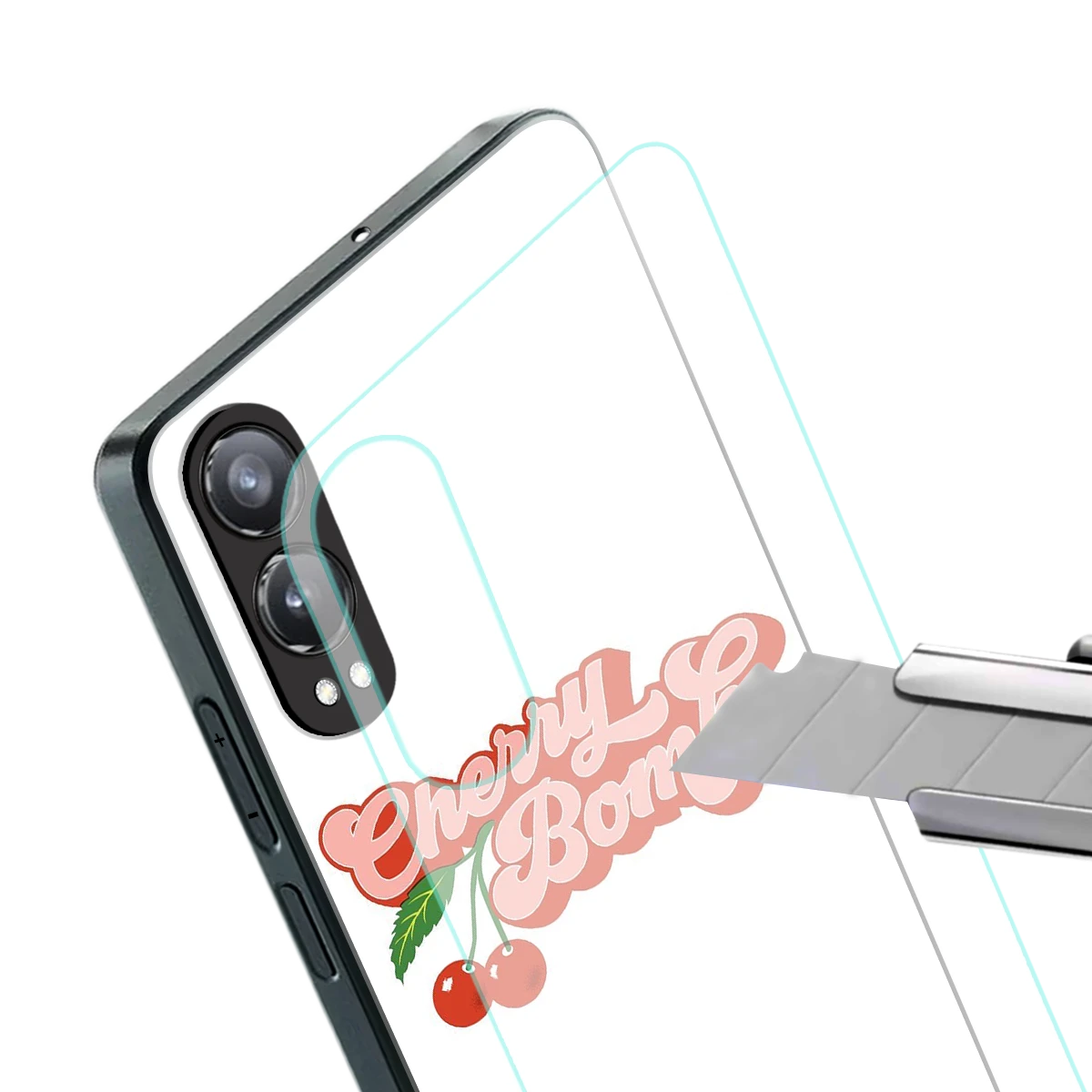 Cherry Bomb stylish phone case for oneplus nord ce 4 lite | glossy glass and slim fit