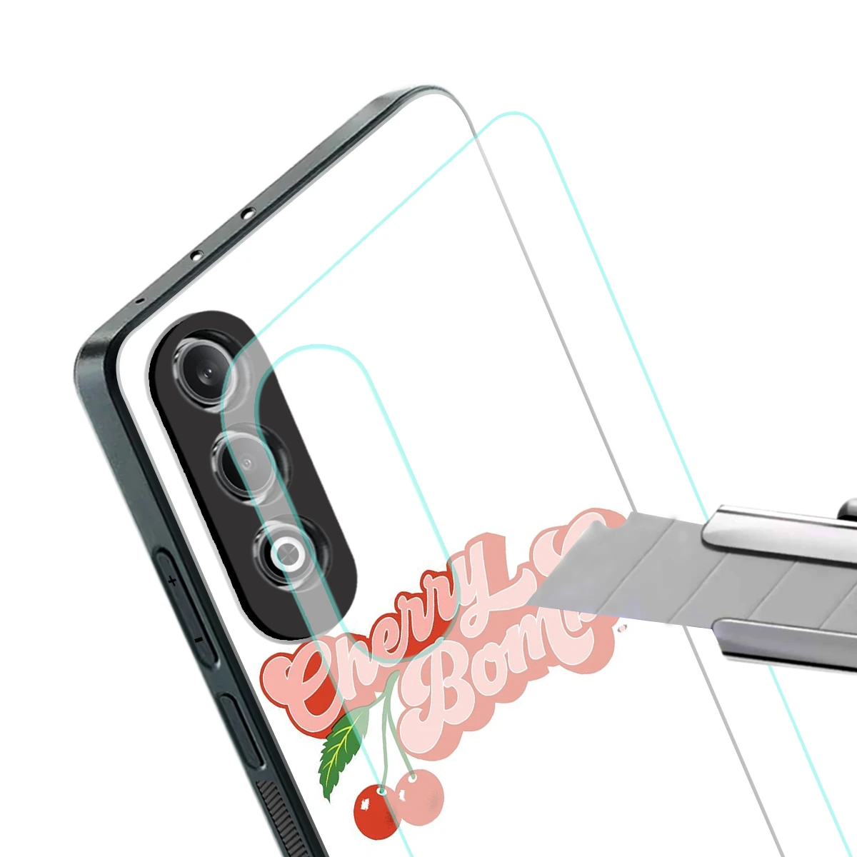 Cherry Bomb stylish phone case for oneplus nord ce 4 | glossy glass and slim fit