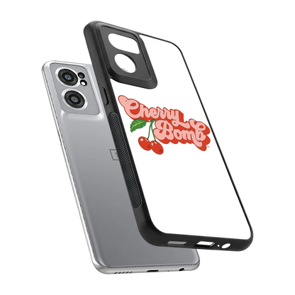 Cherry Bomb sleek oneplus nord ce 2 cover with tempered glass back and TPU edges