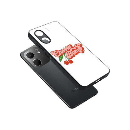 Cherry Bomb sleek oppo a5x 5g cover with tempered glass back and TPU edges