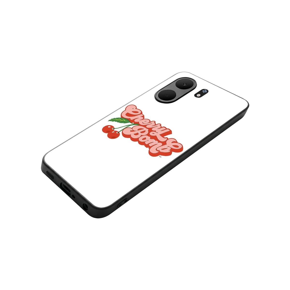 Cherry Bomb stylish phone case for oppo a5x 5g | glossy glass and slim fit