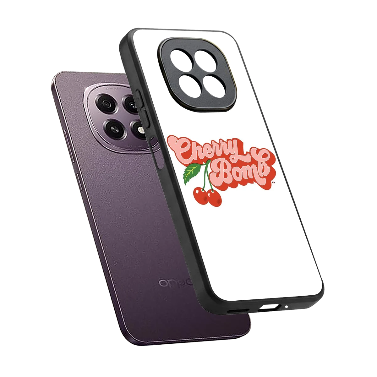 Cherry Bomb sleek oppo f29 5g cover with tempered glass back and TPU edges