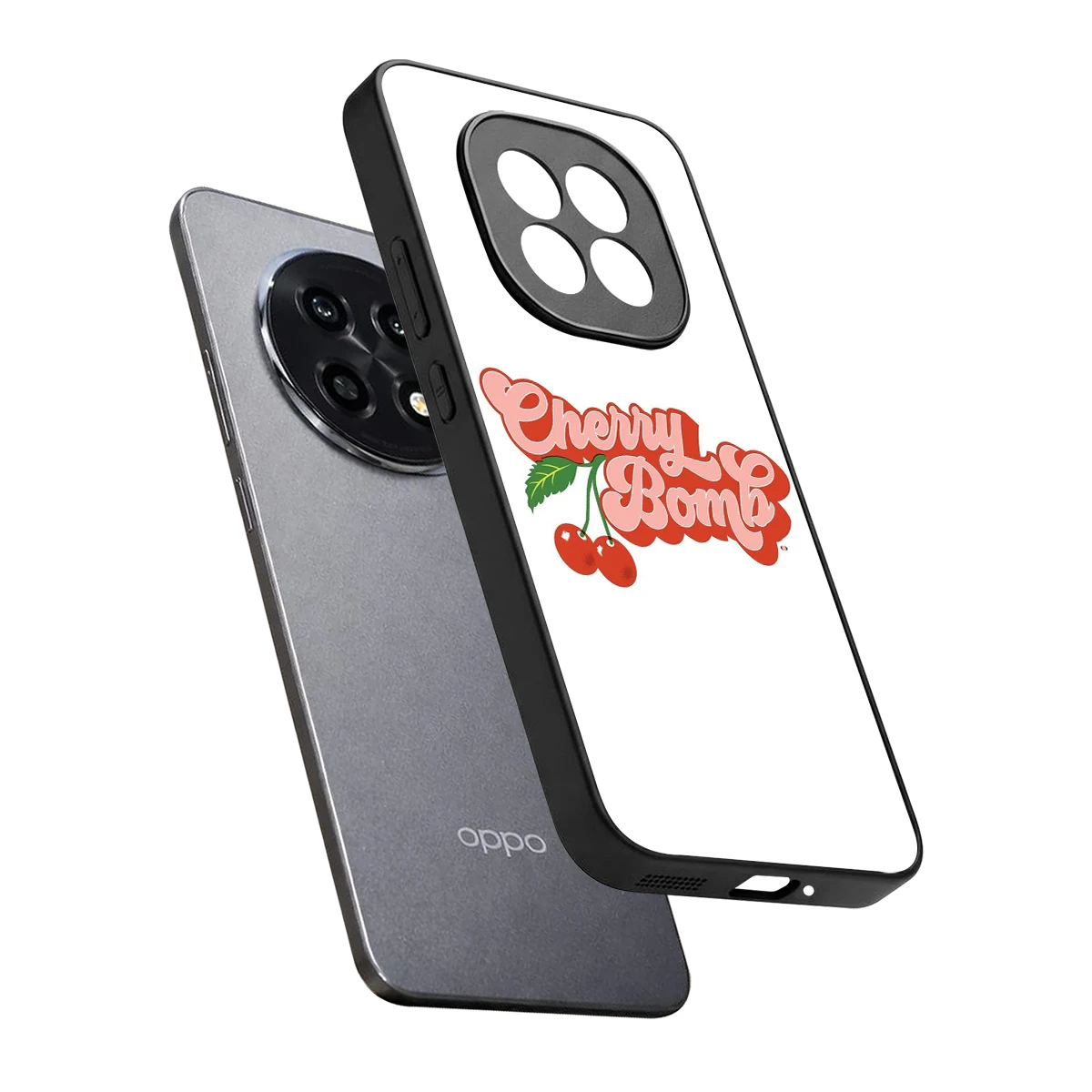 Cherry Bomb sleek oppo f29 pro 5g cover with tempered glass back and TPU edges