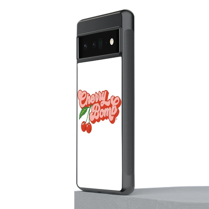 Cherry Bomb stylish phone case for google pixel 6 pro | glossy glass and slim fit