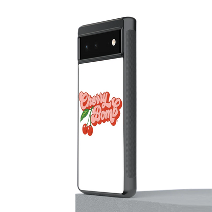 Cherry Bomb stylish phone case for google pixel 6a | glossy glass and slim fit