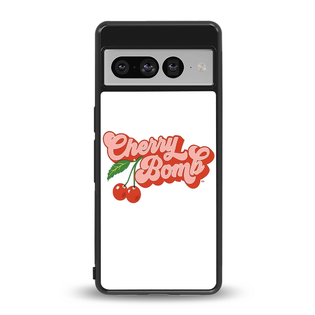 Cherry Bomb back phone cover | glass case for google pixel 7 pro