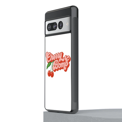 Cherry Bomb stylish phone case for google pixel 7 pro | glossy glass and slim fit