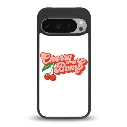 Cherry Bomb back phone cover | glass case for google pixel 9 pro