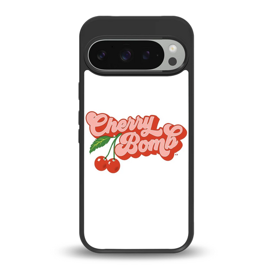 Cherry Bomb back phone cover | glass case for google pixel 9 pro xl