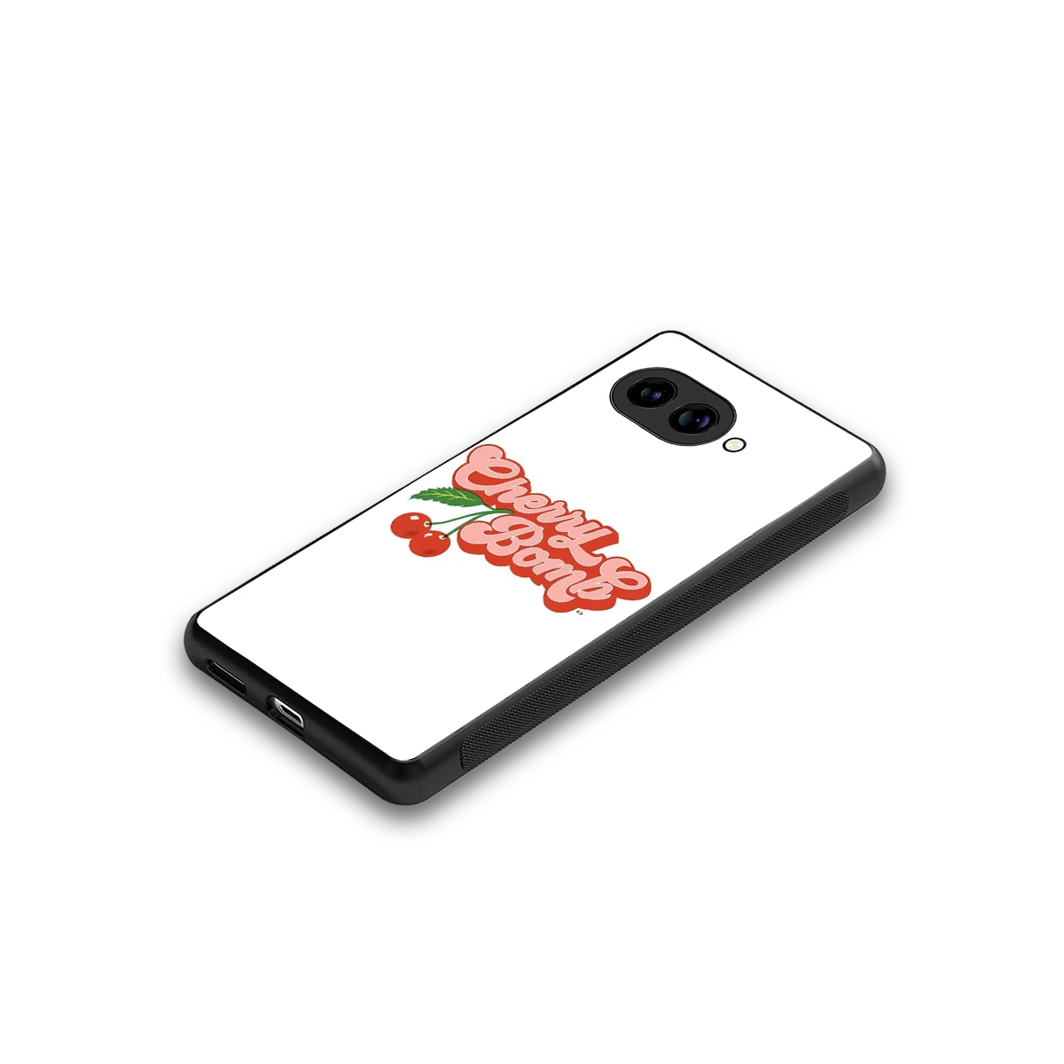Cherry Bomb stylish phone case for google pixel 10a | glossy glass and slim fit
