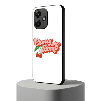 Cherry Bomb redmi 12 5g mobile cover | shockproof glass phone case