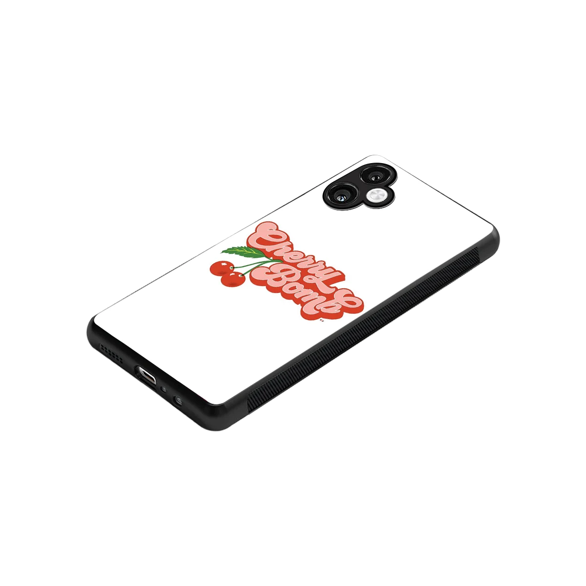 Cherry Bomb stylish phone case for samsung galaxy a06 5g | glossy glass and slim fit