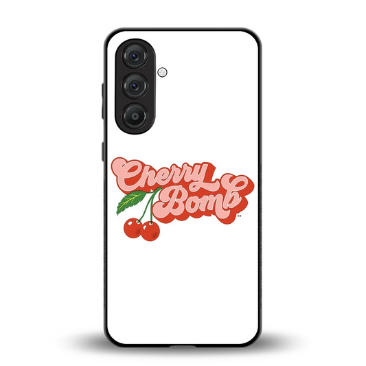 Cherry Bomb back phone cover | glass case for samsung galaxy m36 5g