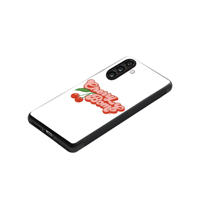 Cherry Bomb stylish phone case for samsung galaxy m36 5g | glossy glass and slim fit