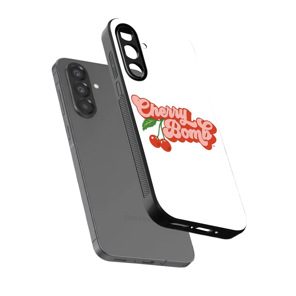 Cherry Bomb sleek samsung galaxy a17 5g cover with tempered glass back and TPU edges