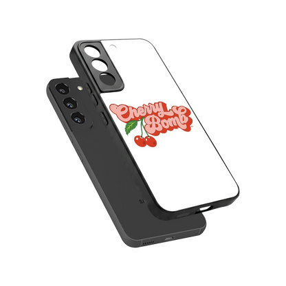 Cherry Bomb sleek samsung galaxy s22 cover with tempered glass back and TPU edges