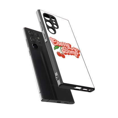 Cherry Bomb sleek samsung galaxy s24 ultra cover with tempered glass back and TPU edges