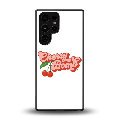 Cherry Bomb back phone cover | glass case for samsung galaxy s25 ultra