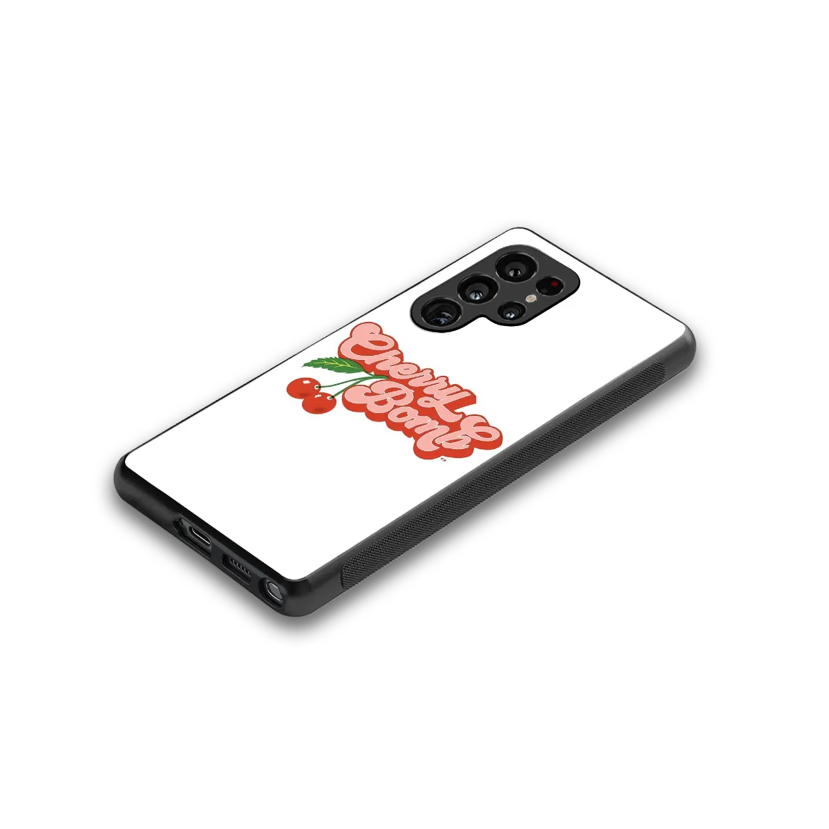 Cherry Bomb stylish phone case for samsung galaxy s25 ultra | glossy glass and slim fit