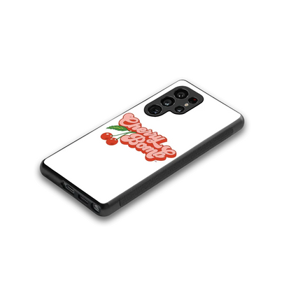 Cherry Bomb stylish phone case for samsung galaxy s25 ultra | glossy glass and slim fit