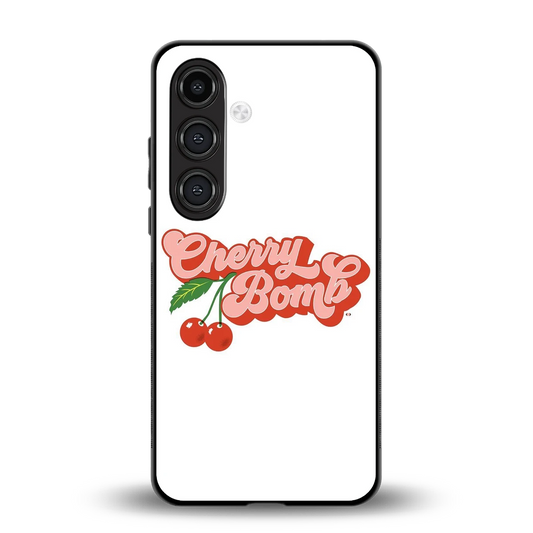 Cherry Bomb back phone cover | glass case for samsung galaxy s24 plus