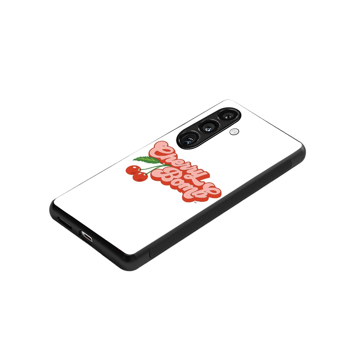 Cherry Bomb stylish phone case for samsung galaxy s25 | glossy glass and slim fit