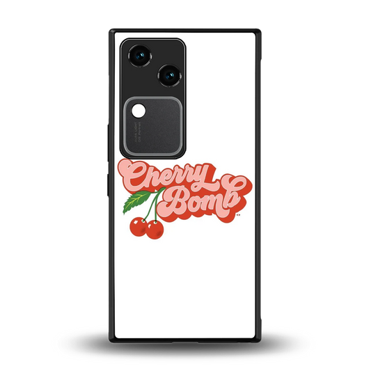 Cherry Bomb back phone cover | glass case for vivo v30