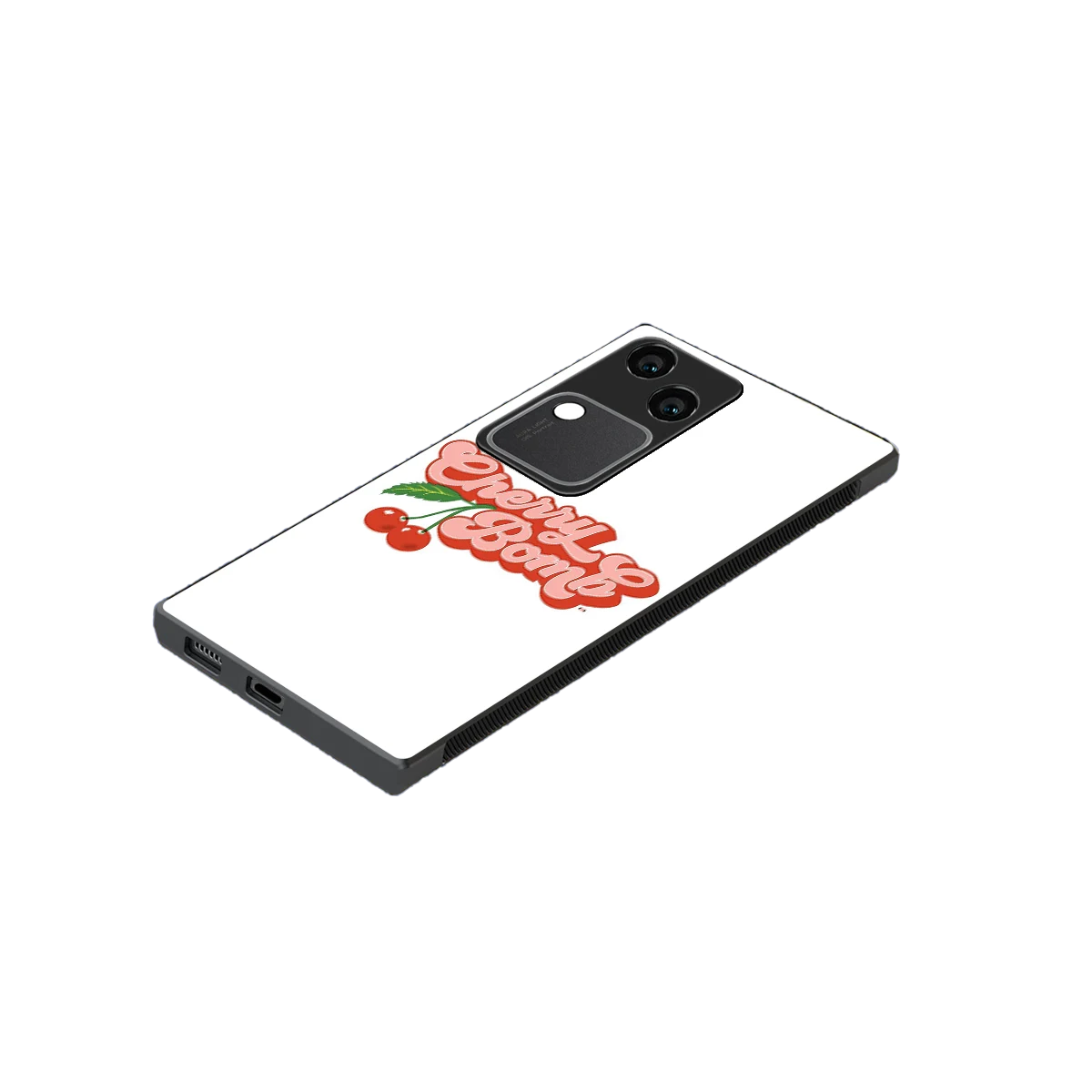 Cherry Bomb stylish phone case for vivo v30 | glossy glass and slim fit