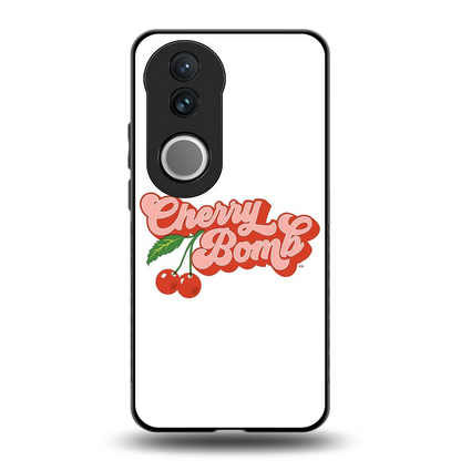 Cherry Bomb back phone cover | glass case for vivo v50