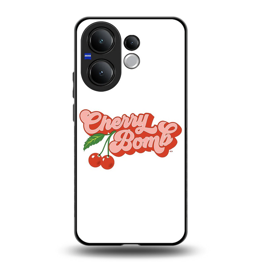 Cherry Bomb back phone cover | glass case for vivo v60