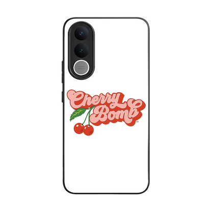 Cherry Bomb back phone cover | glass case for vivo v70 fe