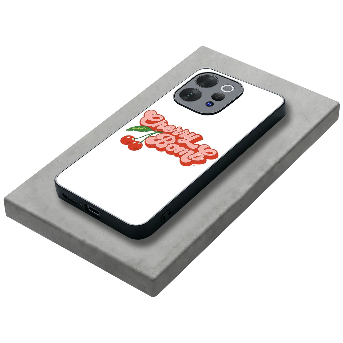 Cherry Bomb stylish phone case for vivo v70 elite | glossy glass and slim fit