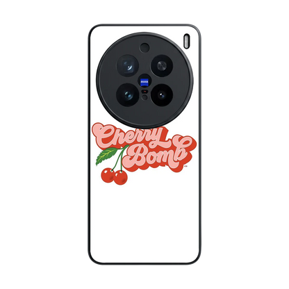 Cherry Bomb back phone cover | glass case for vivo x200 pro