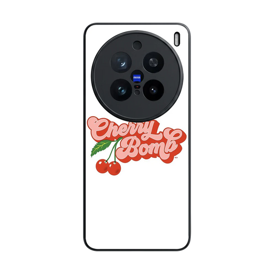 Cherry Bomb back phone cover | glass case for vivo x200 pro